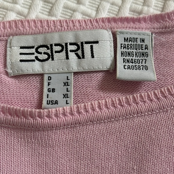Esprit pink cotton knit sweater, size L. - Picture 4 of 8